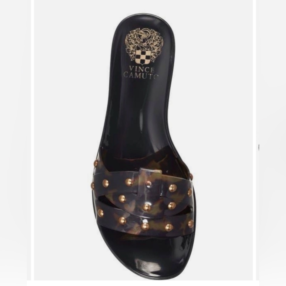 NIB Vince Camuto Emelon Studded Jelly Slide Sandals | Tortoise | Size: 7 - Picture 2 of 8